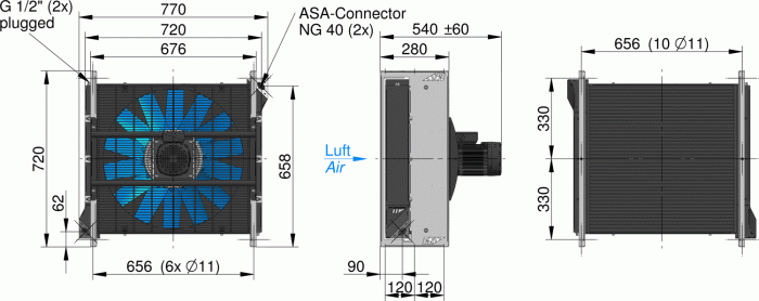 ASA0367 AC Oil Air Blast Oil Cooler ASA0367AA47 - Unwin Hydraulic Engineering