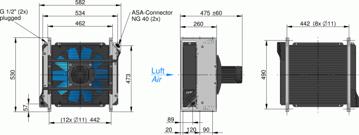 ASA0177 AC Oil Air Blast Oil Cooler ASA0177AA64 - Unwin Hydraulic Engineering