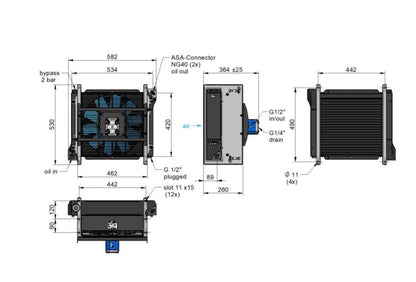 ASA0177 Hydraulic motor Air Blast Oil Cooler ASA0177AH11BP