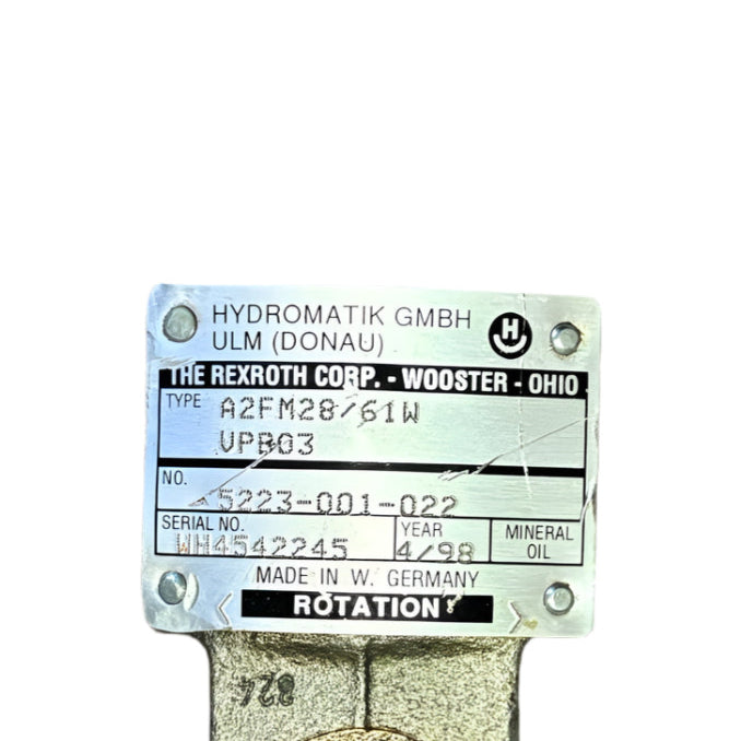 Rexroth/ Hydromatik Hydraulic Motor A2FM28/6.1WVPB03