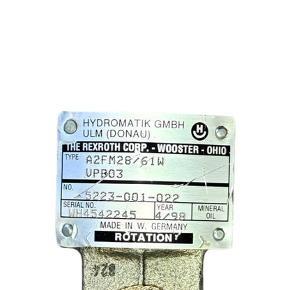 Rexroth/ Hydromatik Hydraulic Motor A2FM28/6.1WVPB03