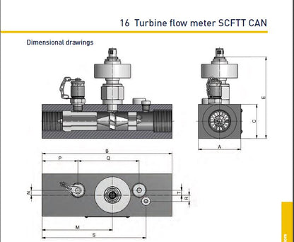 Parker Sensocontrol SCFTT-300-C2-05 FLOW/TEMP Turbine unit only