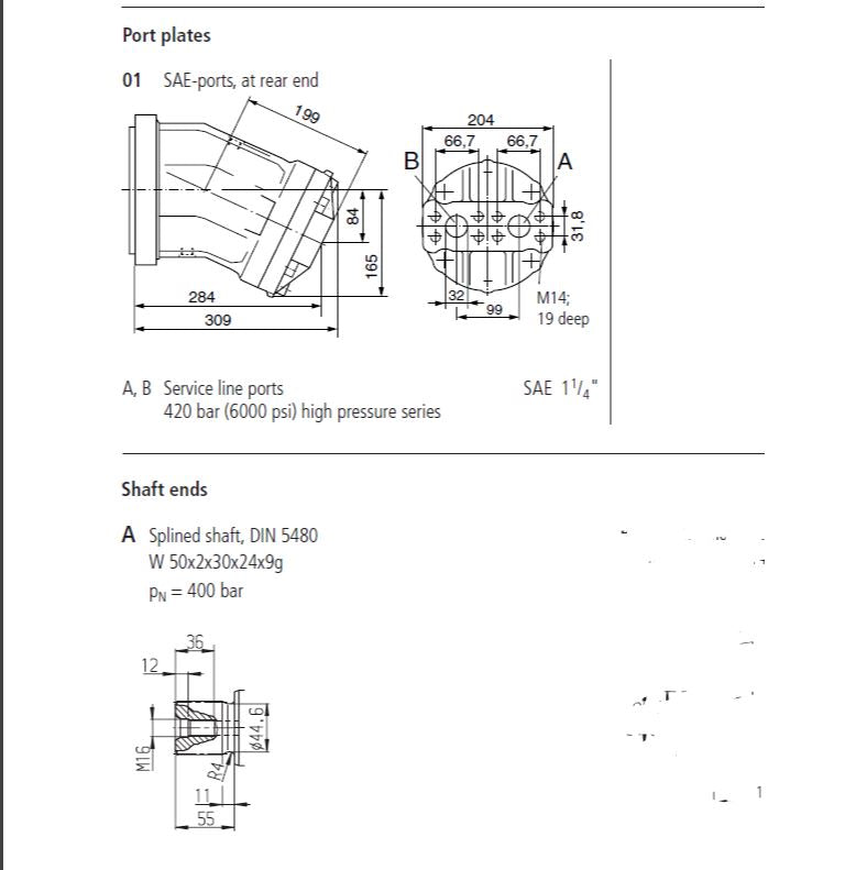 A2FM200/6.1WPAB016 REXROTH BRUNENINGHAUS HYDROMATIK PISTON MOTOR