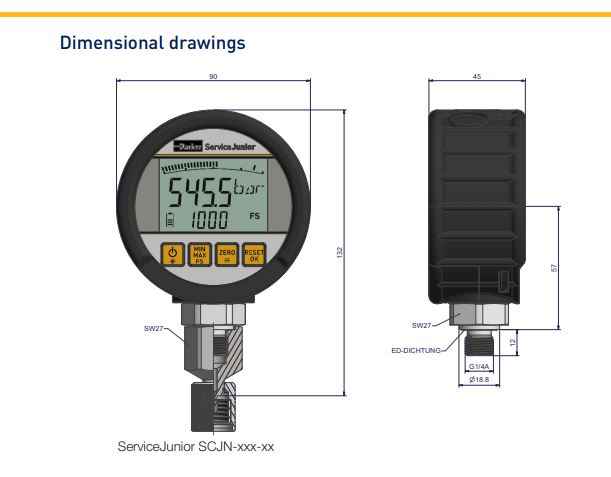 Webtec SR-HPM-110-MT-600* Digital Pressure Gauge